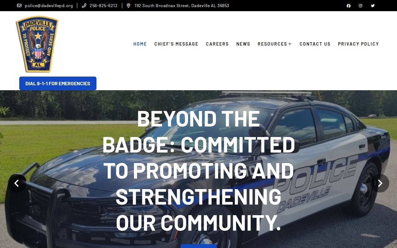 Dadeville criminal records police department contact page