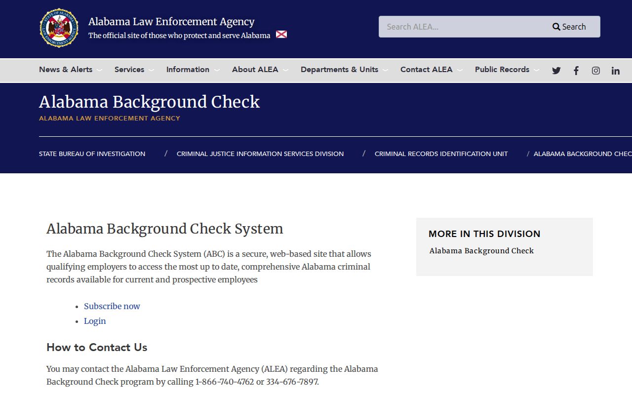 ALEA Alabama criminal history self-review instructions and application details