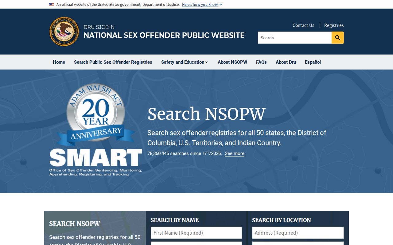 NSOPW search for Tallapoosa County sex offender registry cross-state records