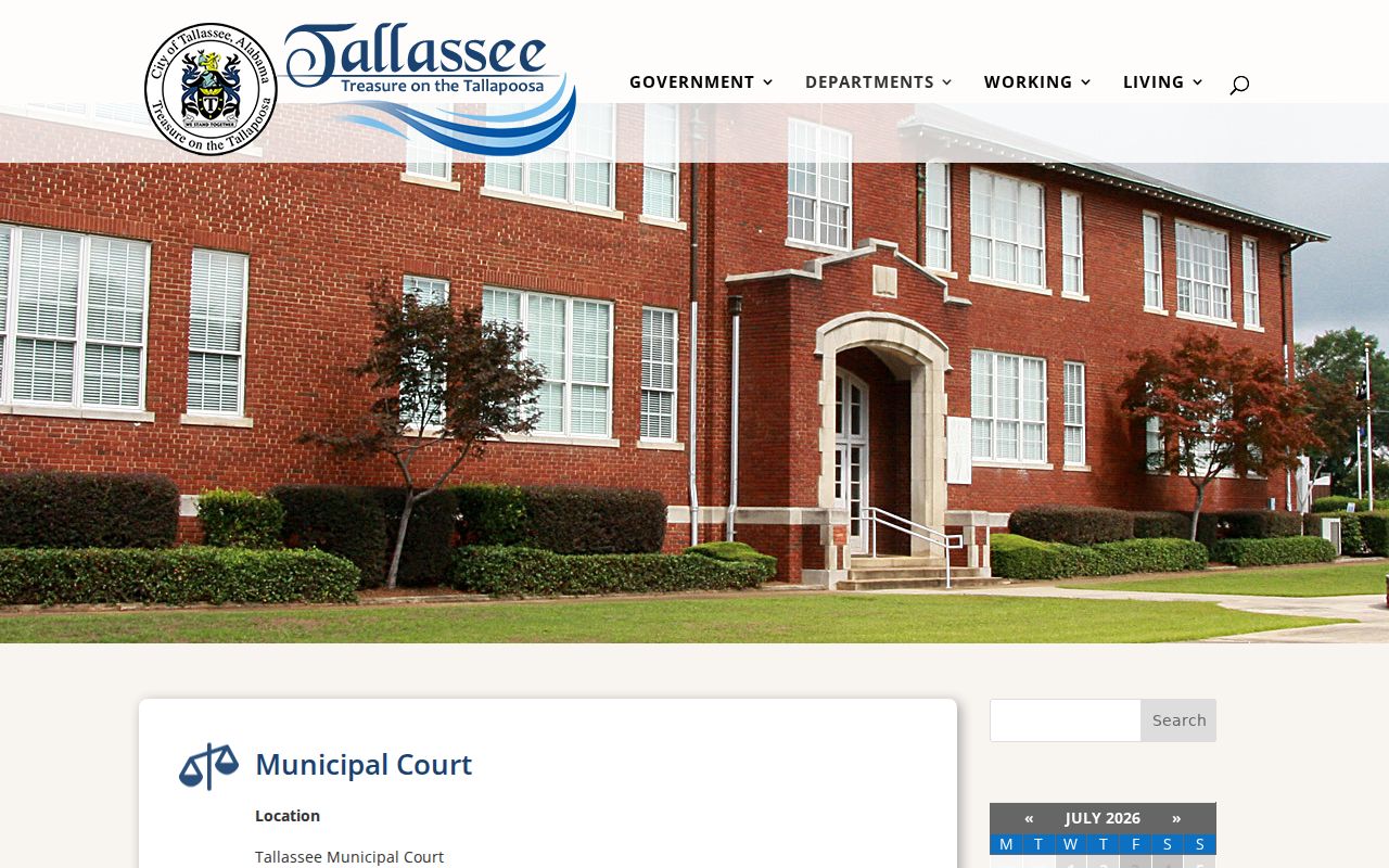 Tallassee criminal records municipal court information page
